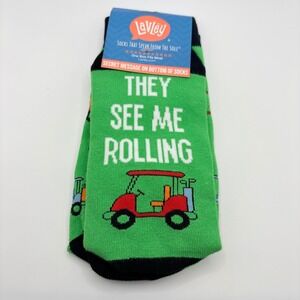 Lavley Golf Socks Unisex One Size‎ Green They See Me Rolling Funny Novelty Crew